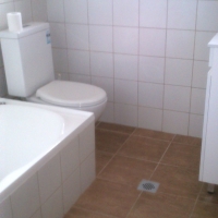 Bathroom renovation, walls and floor tiling, Wash basin, Mirror Install